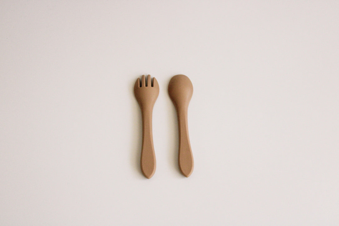 My Cutlery Set in Taupe & Spice Pumpkin