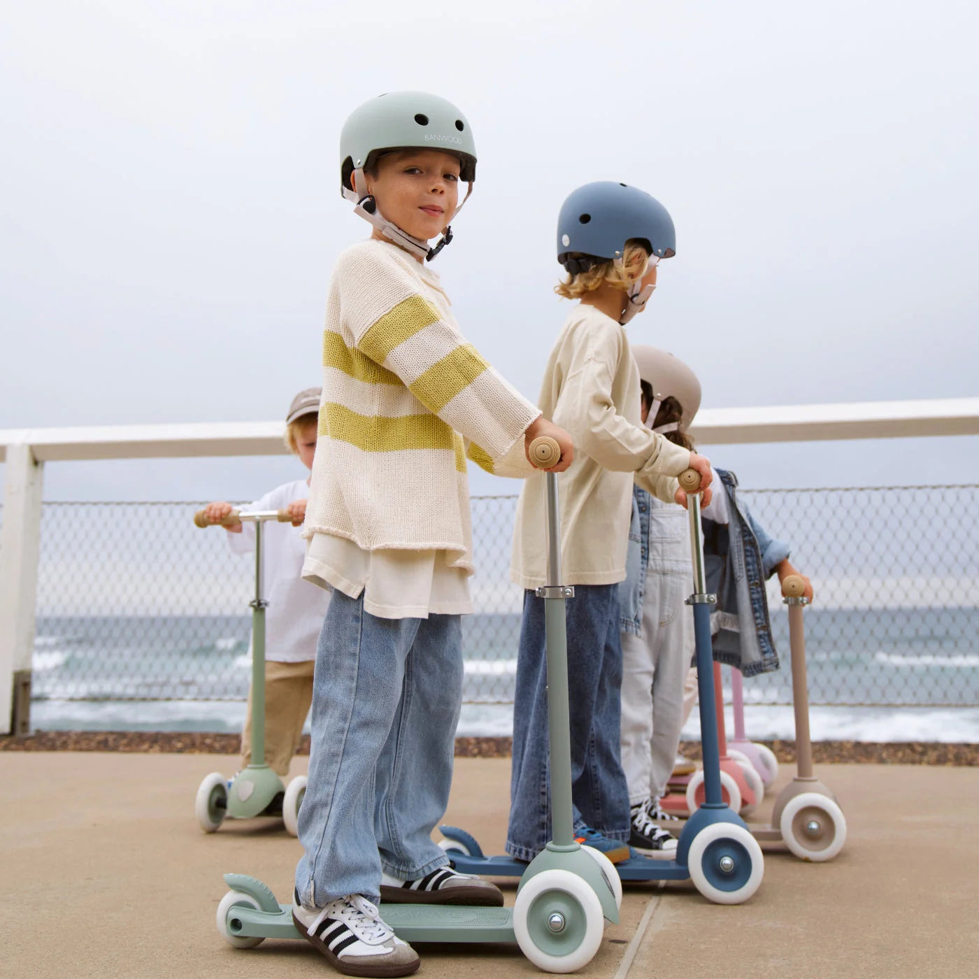 Eco Scooter with Pin & Ride basket- Clay