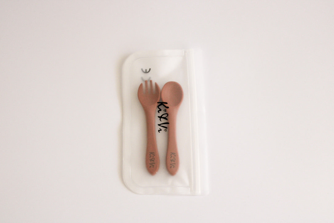 My Cutlery Set in Taupe & Spice Pumpkin