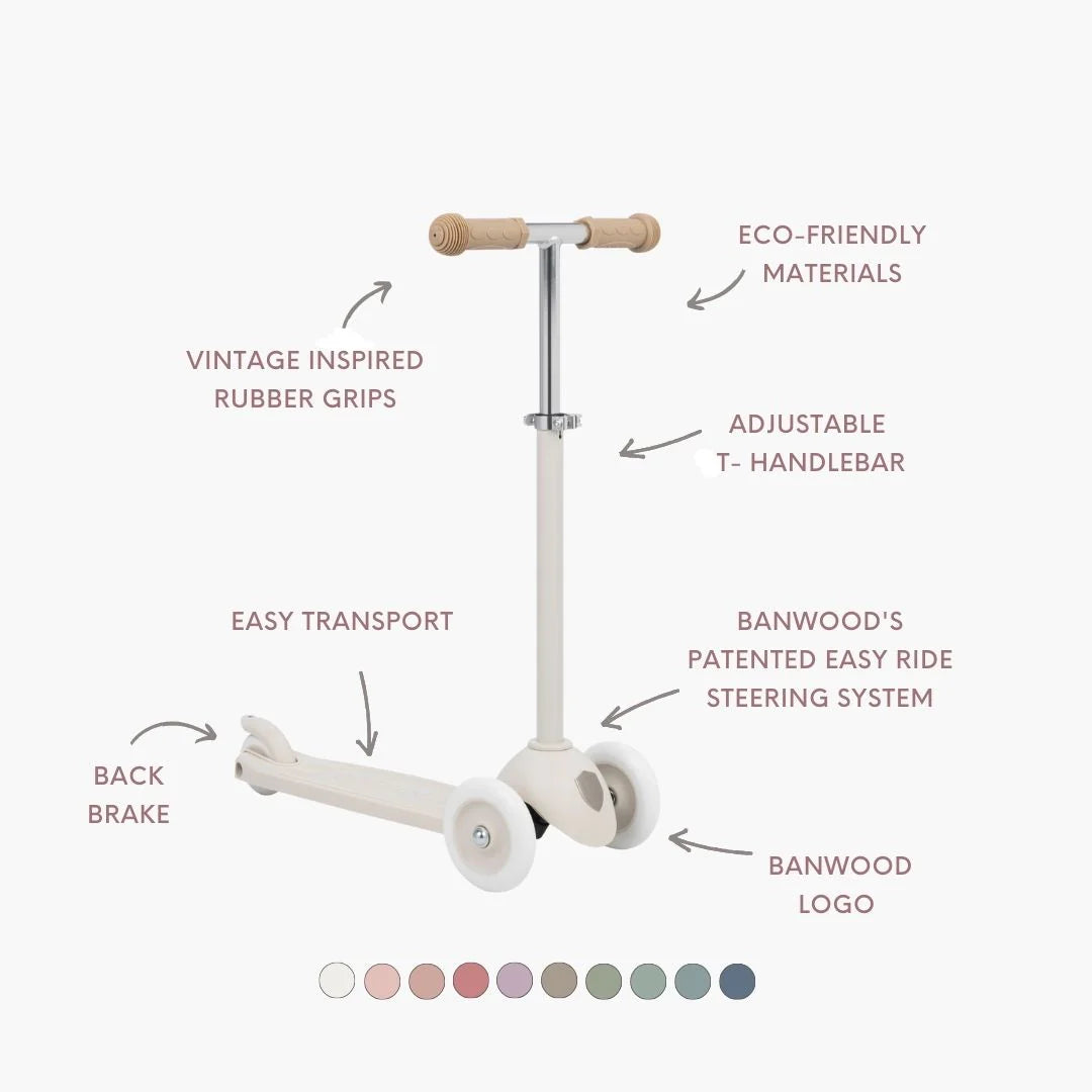 Eco Scooter with Pin & Ride basket - Ivory