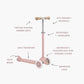 Eco Scooter with Pin & Ride basket - Dusty Rose