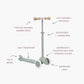Eco Scooter with Pin & Ride basket- Clay