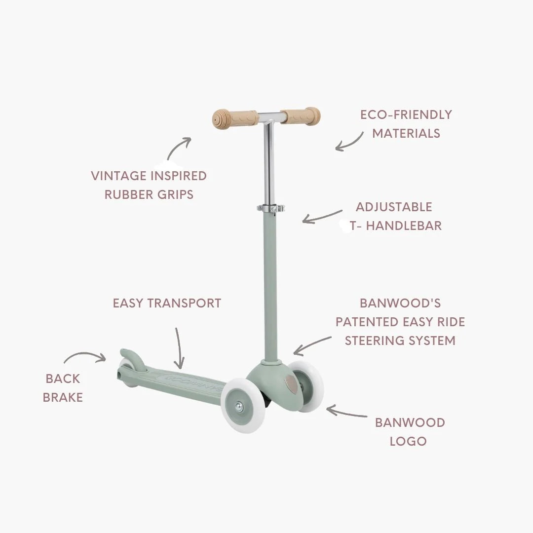 Eco Scooter with Pin & Ride basket- Clay