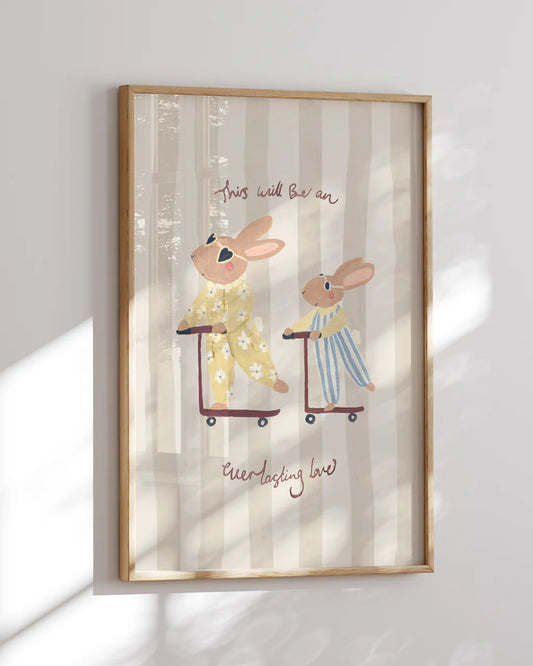 Everlasting Love - Big Sister Rabbit Art Print