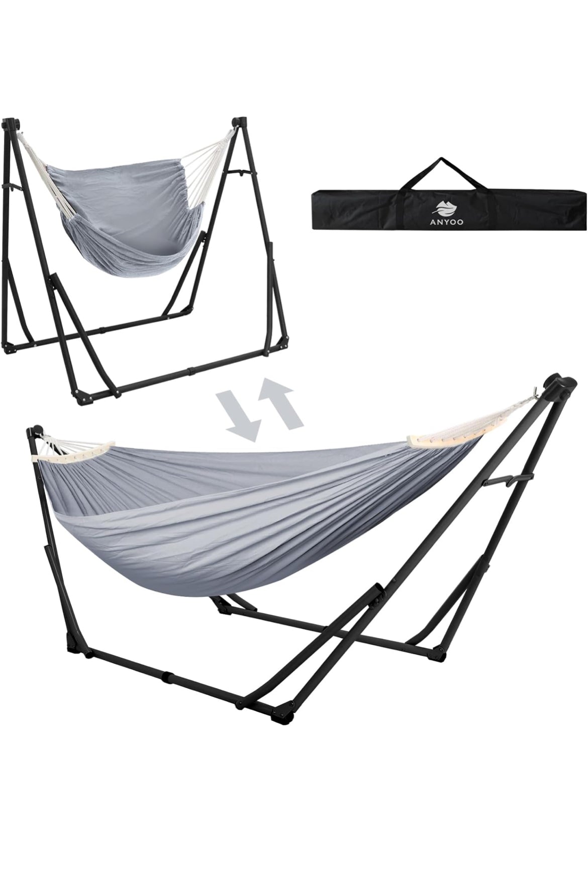 Portable 2-1 Canvas Swing and Hammock