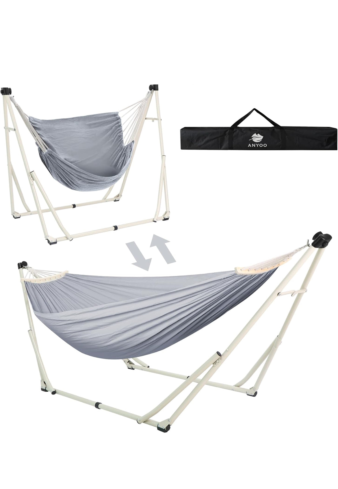 Portable 2-1 Canvas Swing and Hammock