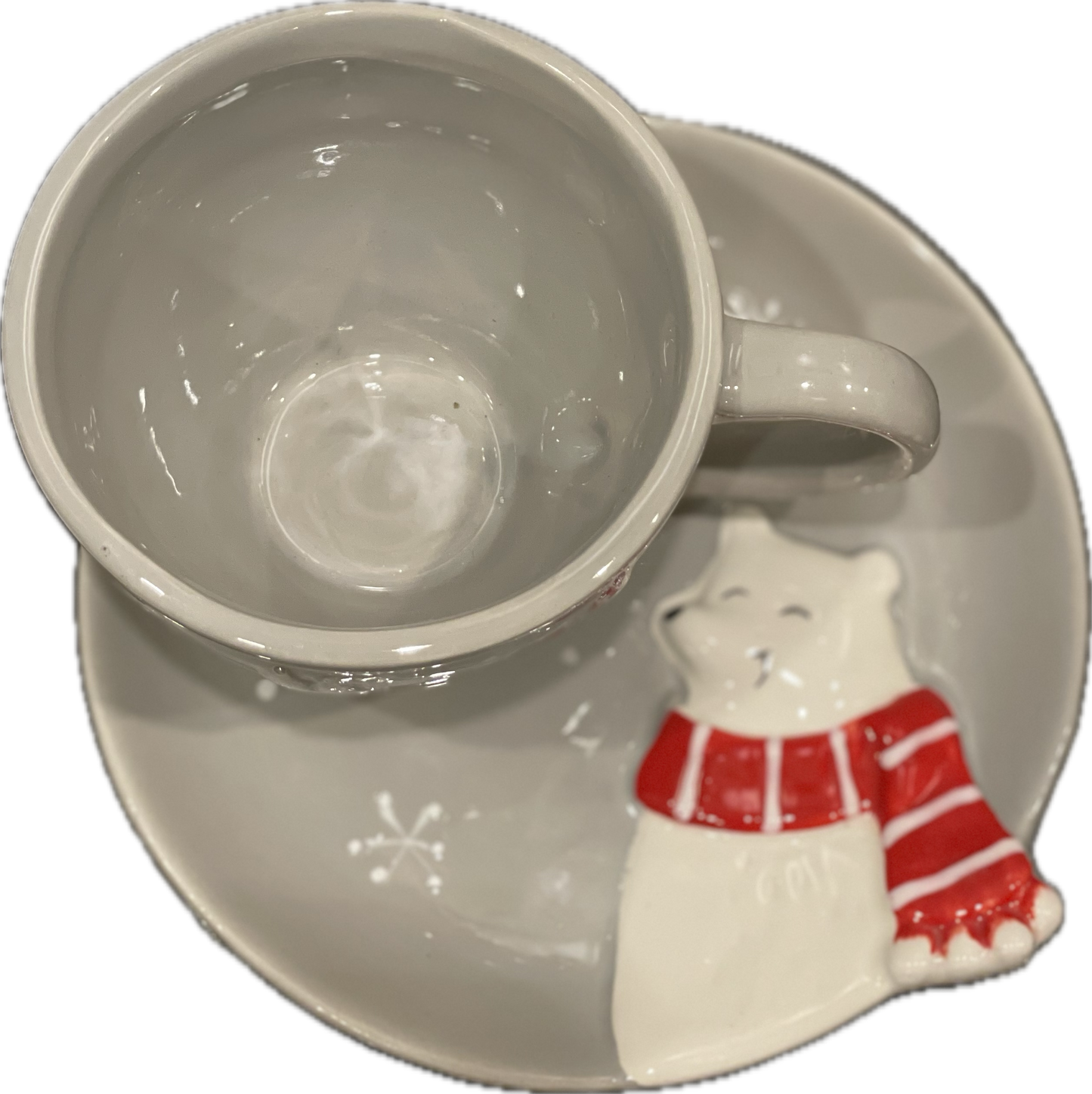 Christmas Polar Bear Mug & Saucer Set for Kids