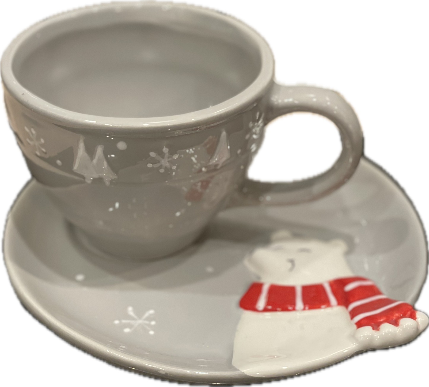 Christmas Polar Bear Mug & Saucer Set for Kids