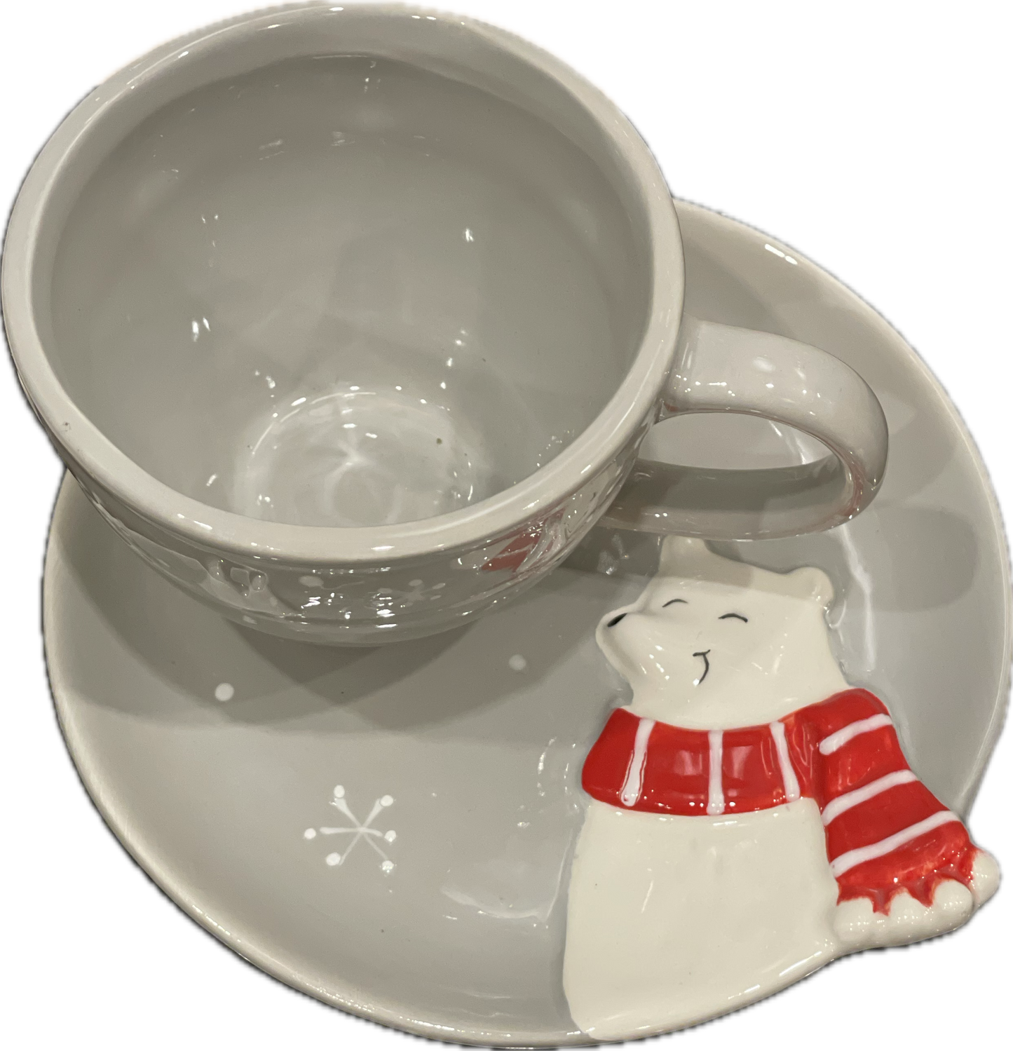 Christmas Polar Bear Mug & Saucer Set for Kids