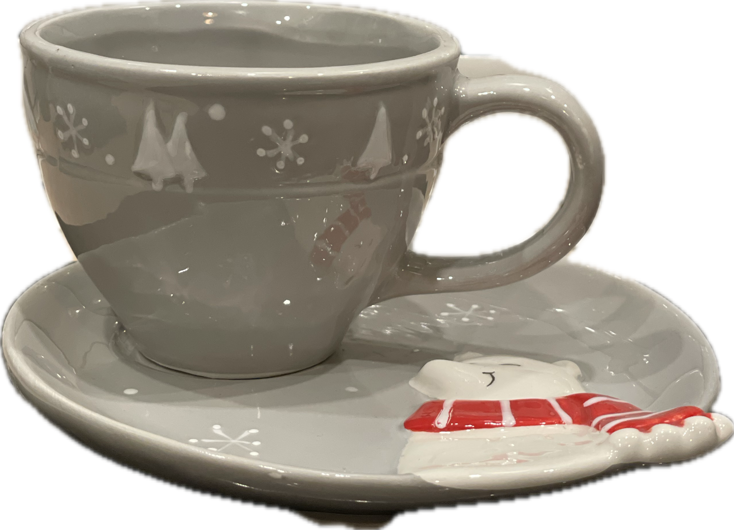 Christmas Polar Bear Mug & Saucer Set for Kids