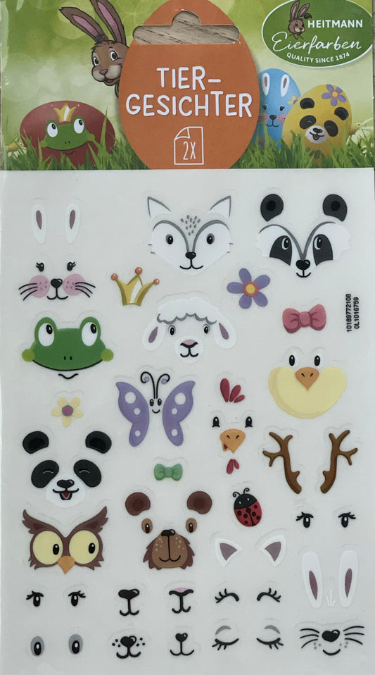Egg Animal Faces Stickers