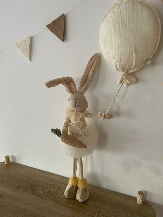 Upright Bunny Holding a Carrot - A Whimsical Springtime Friend