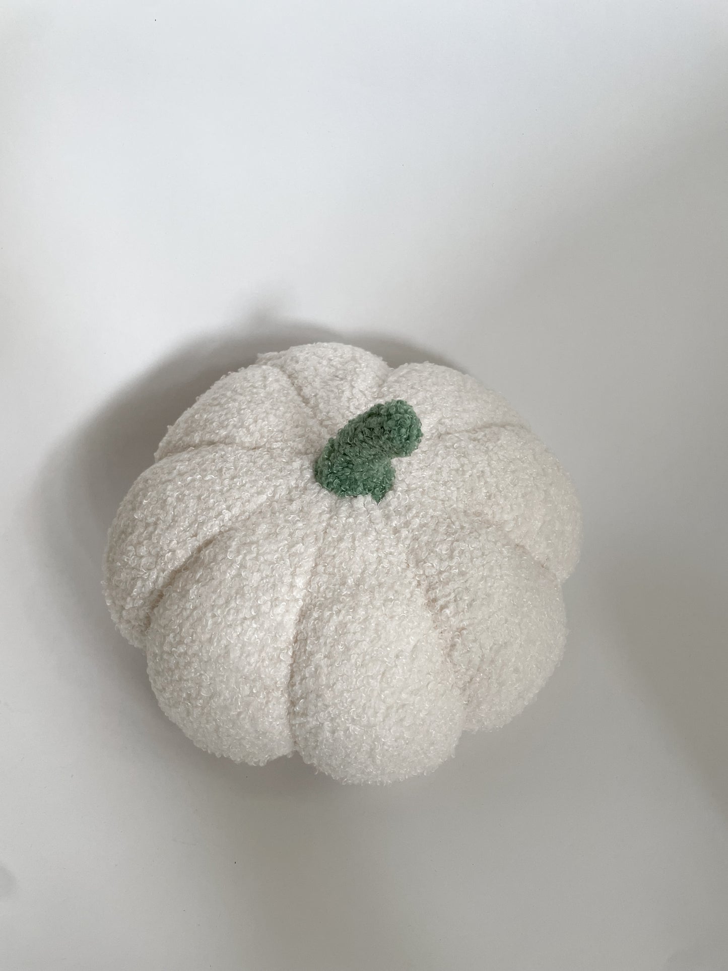 Pumpkin Shaped Pillow - Sherpa White 20cm