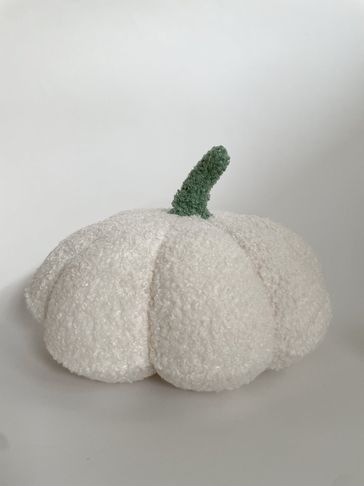 Pumpkin Shaped Pillow - Sherpa White 20cm