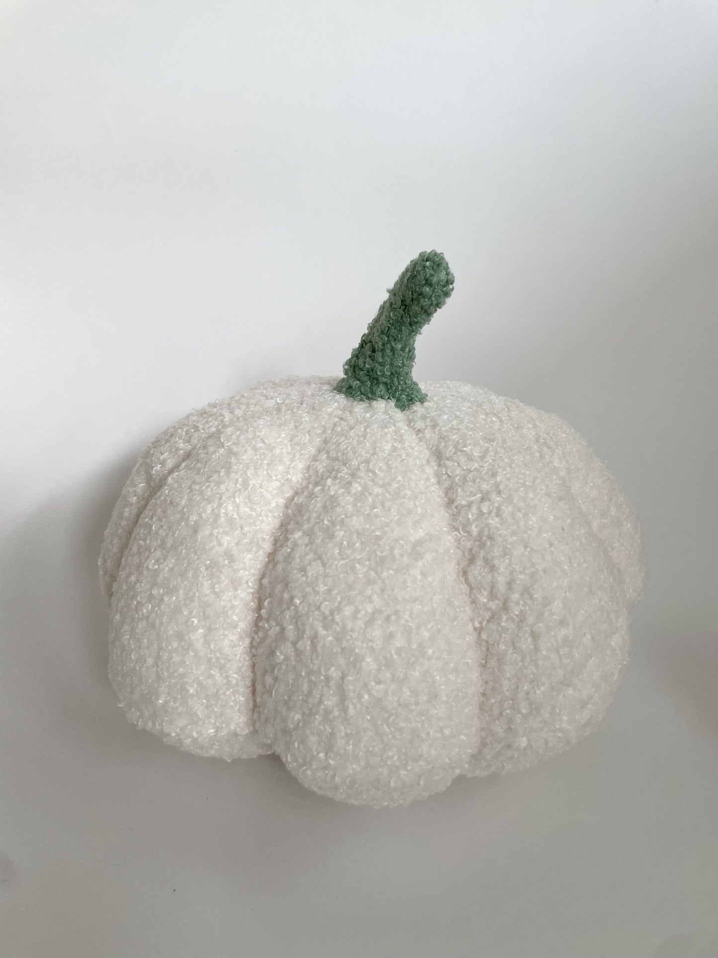 Pumpkin Shaped Pillow - Sherpa White 20cm