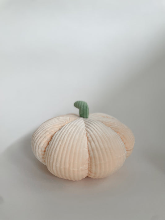 Pumpkin Shaped Pillow - White Velour cord 18cm