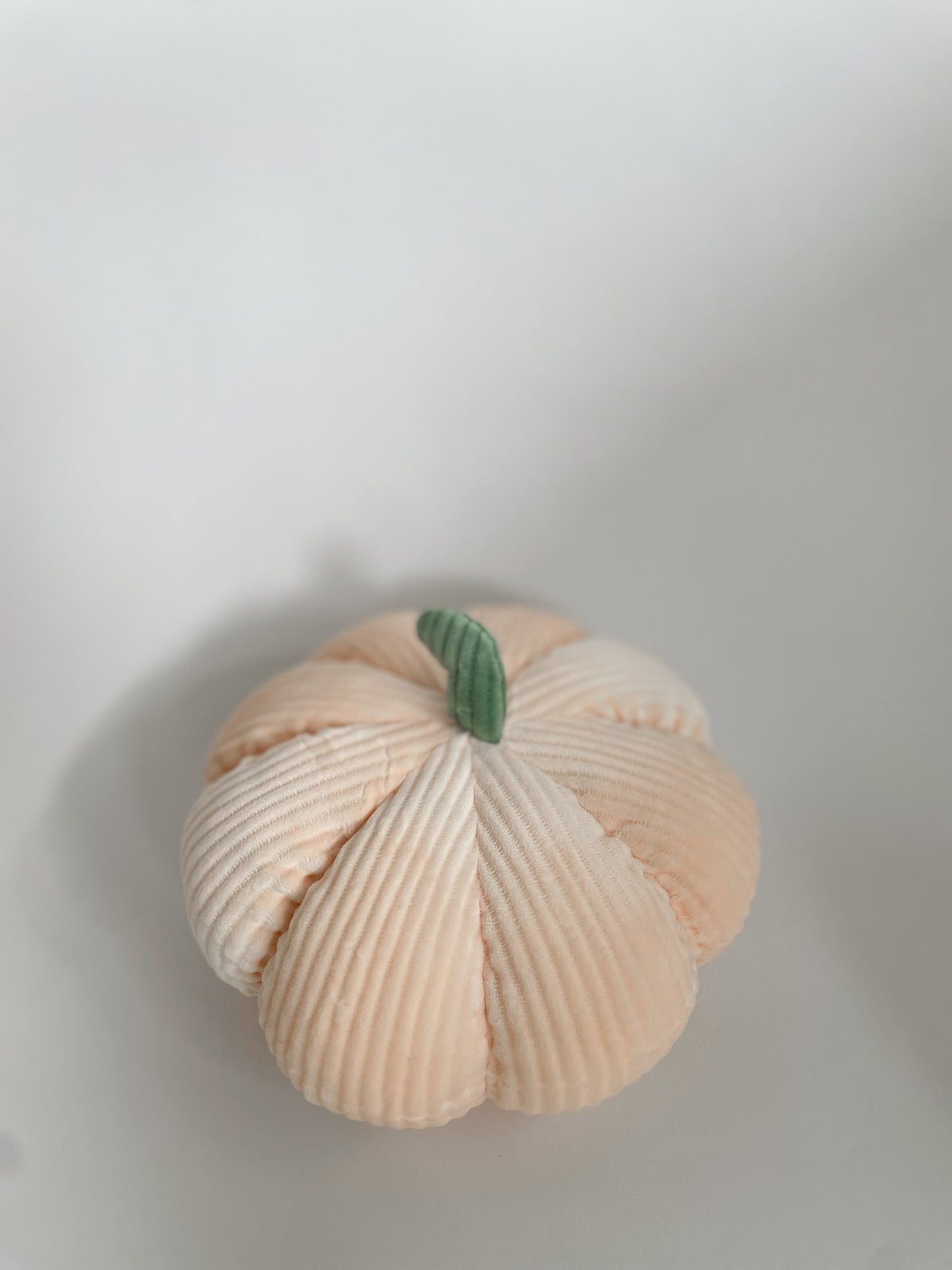 Pumpkin Shaped Pillow - White Velour cord 18cm