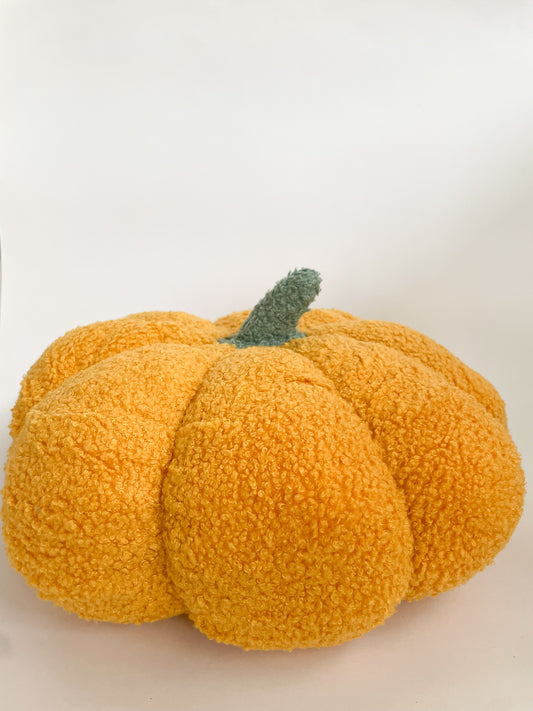 Pumpkin Shaped Pillow - Sherpa Orange 30cm