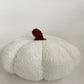 Pumpkin Shaped Pillow - Sherpa White 30cm