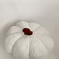 Pumpkin Shaped Pillow - Sherpa White 30cm