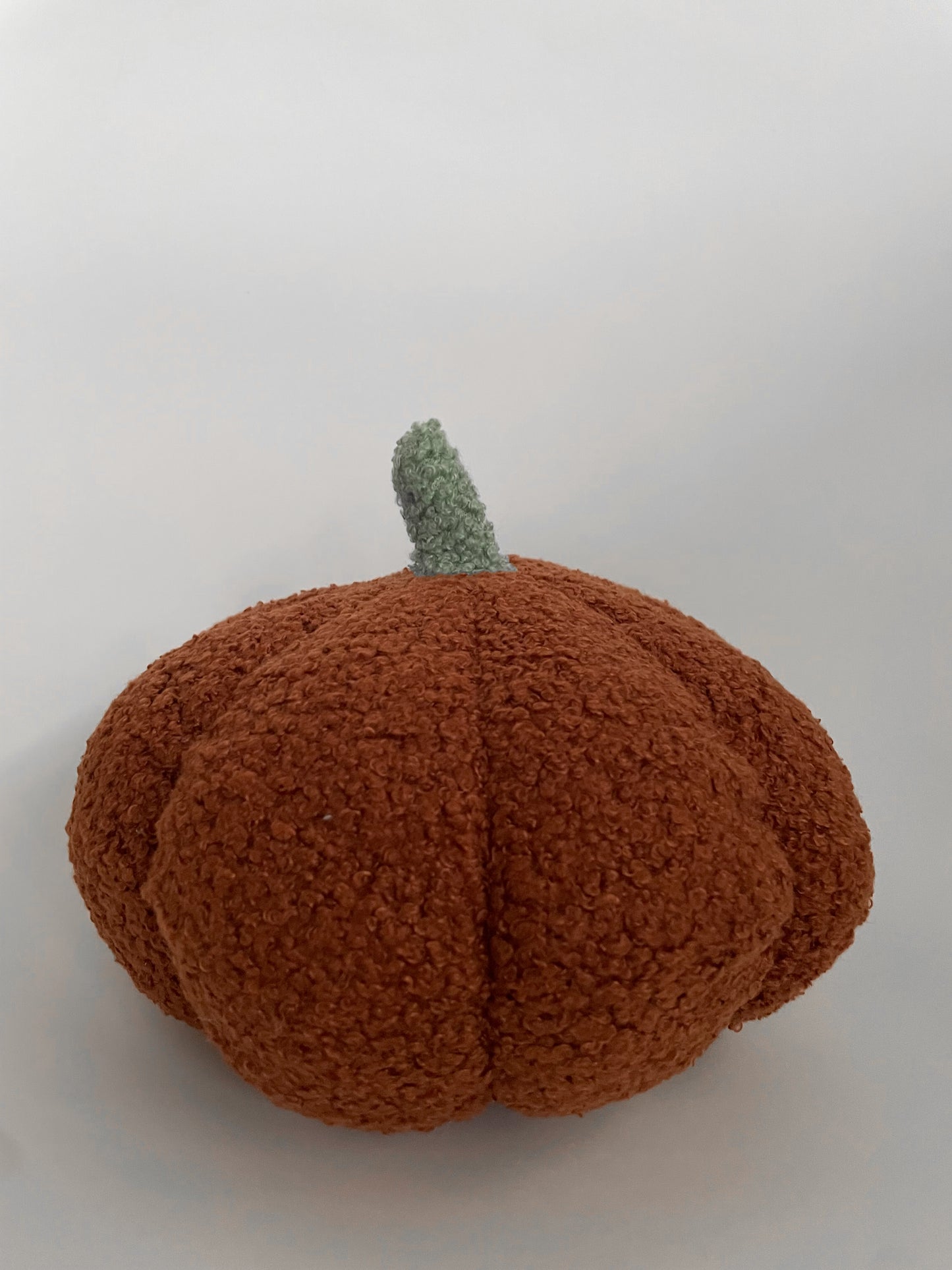 Pumpkin Shaped Pillow - Sherpa Brown 20cm