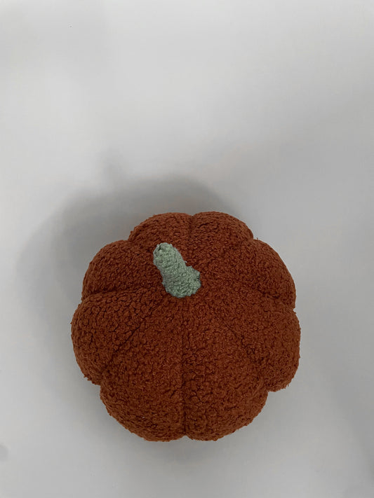 Pumpkin Shaped Pillow - Sherpa Brown 20cm