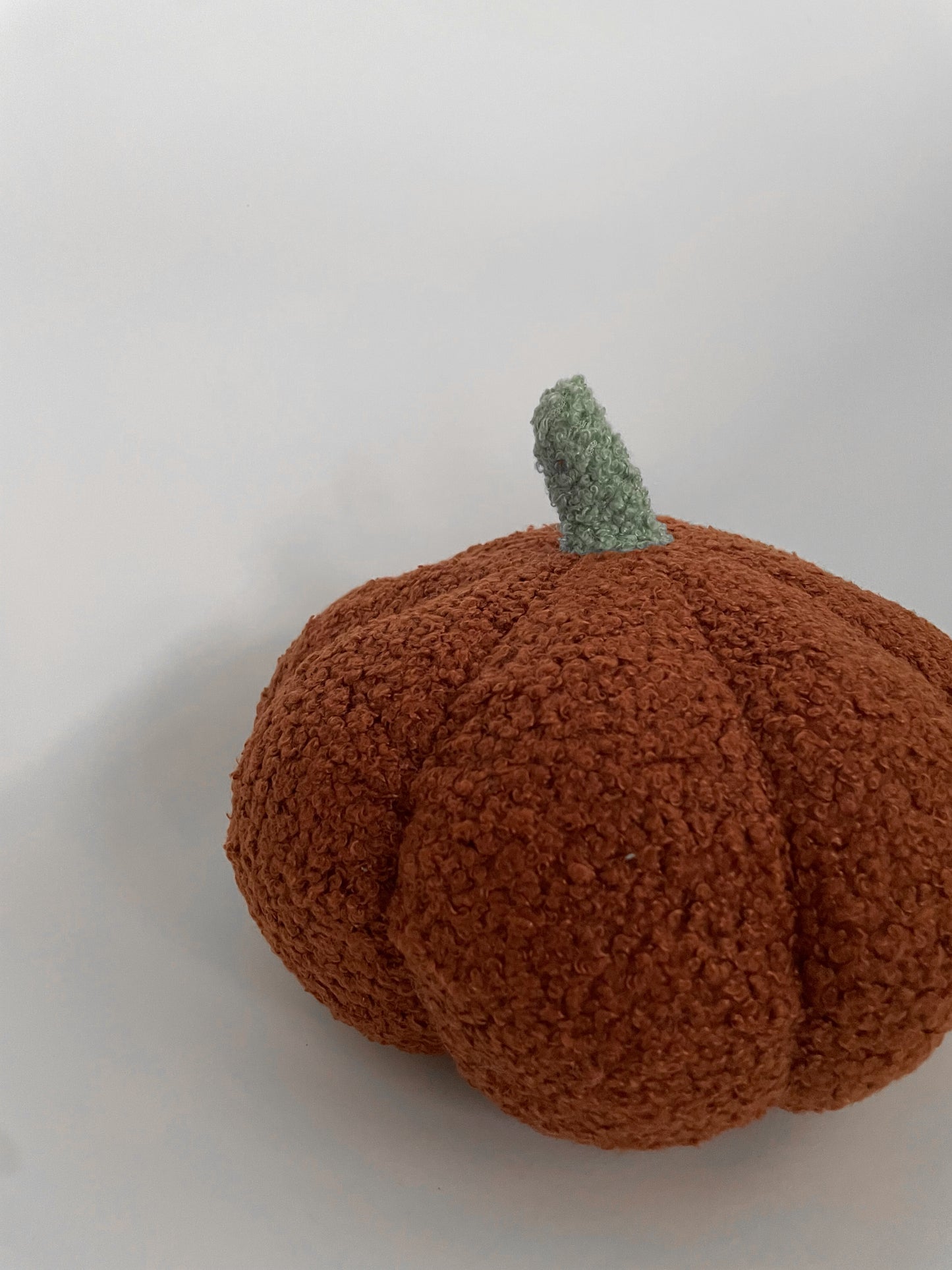 Pumpkin Shaped Pillow - Sherpa Brown 20cm