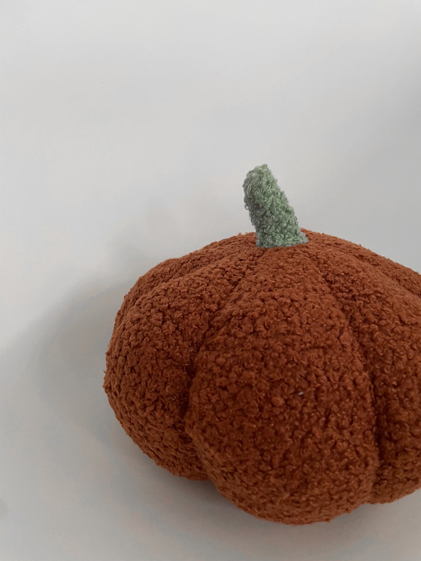 Pumpkin Shaped Pillow - Sherpa Brown 20cm