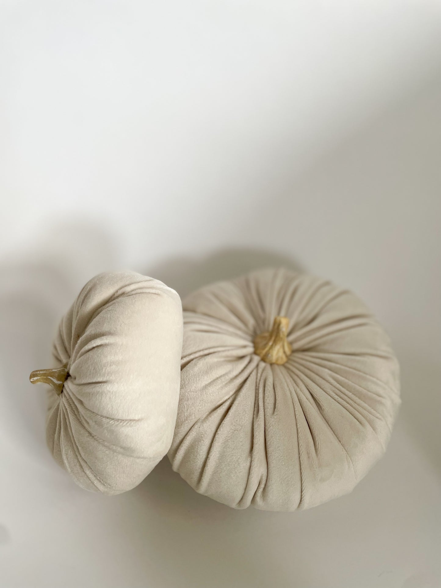 Velour Pumpkins Set of 2 - Beige