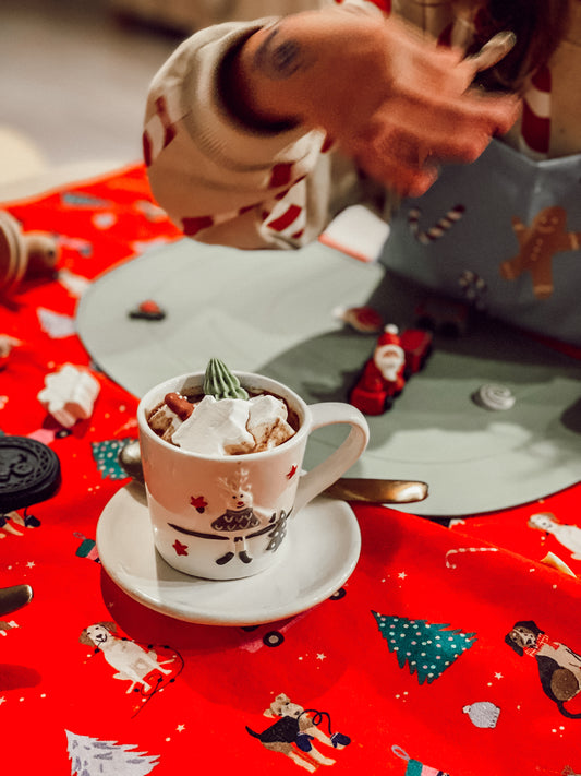 Christmas Reindeer Mug & Saucer Set for Kids