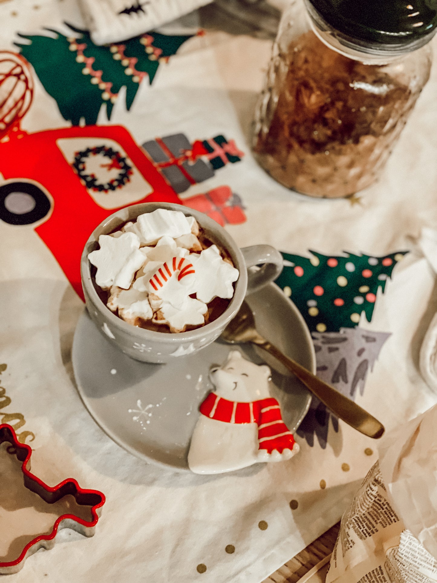 Christmas Polar Bear Mug & Saucer Set for Kids