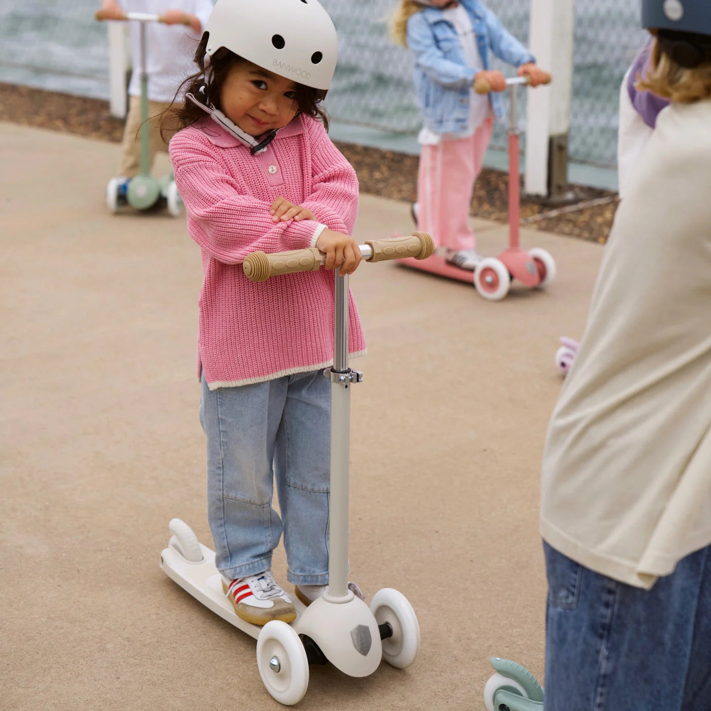 Eco Scooter with Pin & Ride basket - Ivory