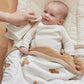 Blanket Cradle double sided, Jersey/Fleece Teddy Bear - 75x100 cm