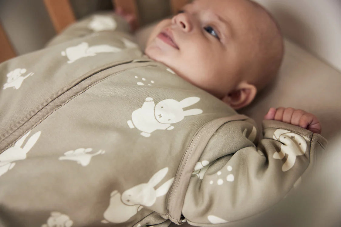 Baby Sleeping Bag Removable Sleeves - Miffy & Snuffy - Olive Green