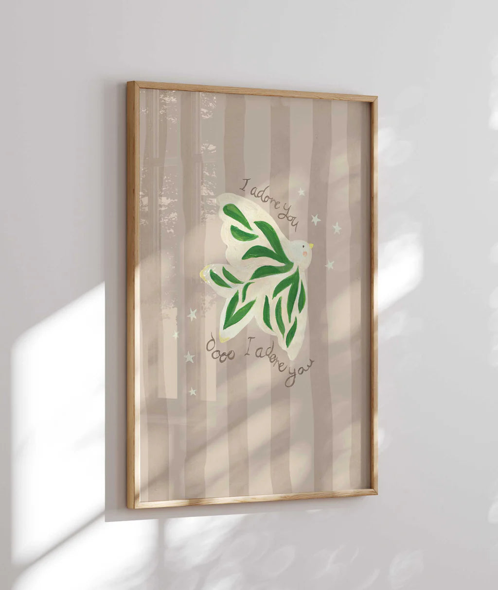 I Adore You - Bird Art Print