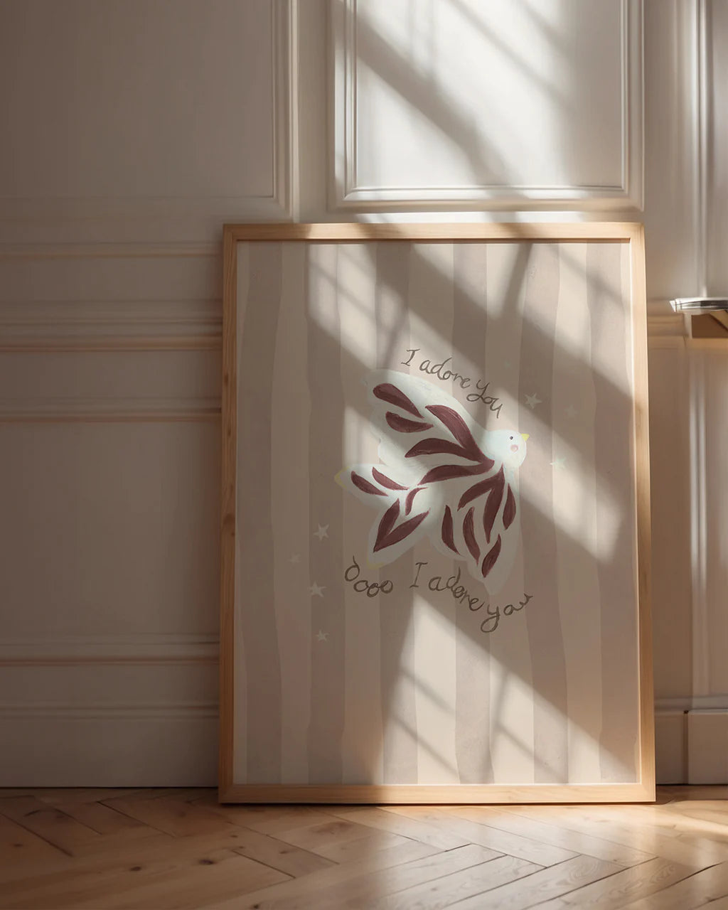 I Adore You - Bird Art Print Clay
