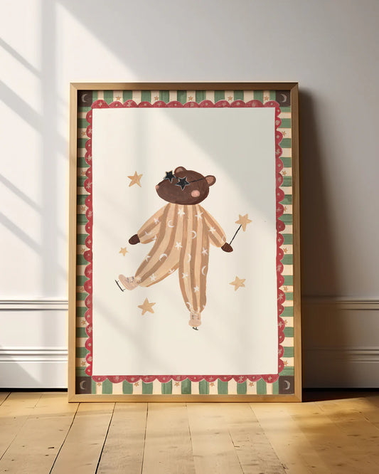 Skating On Ice - Bear Art Print