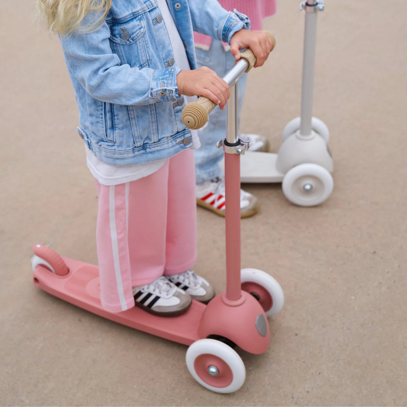 Eco Scooter with Pin & Ride basket - Raspberry