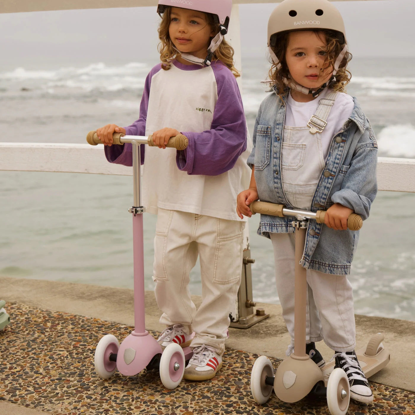 Eco Scooter with Pin & Ride basket - Sand