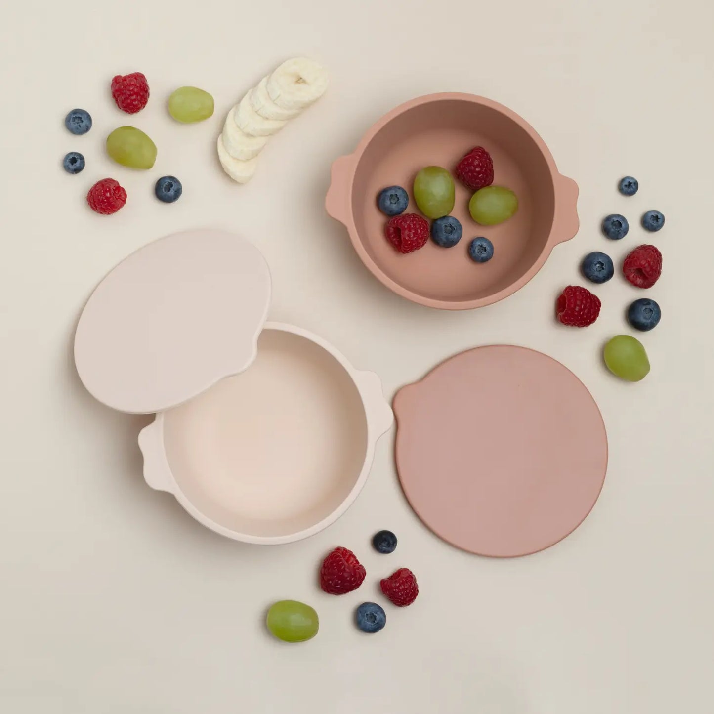 2 Pack Silicone Bowls with Lids