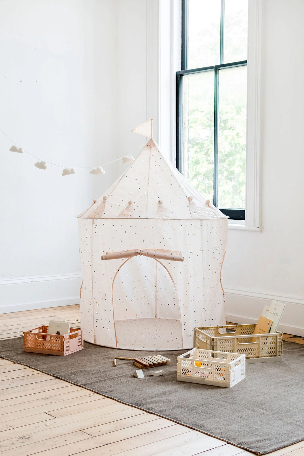 Recycled Fabric Play Tent Castle - Terrazzo Clay