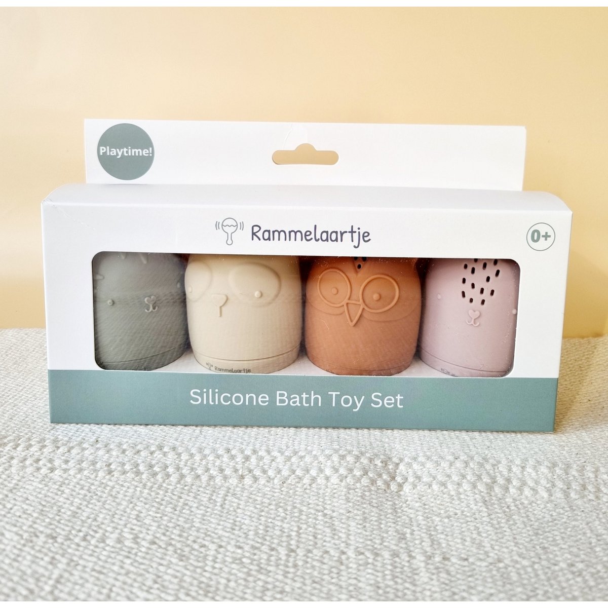 Set of 4 silicone bath toys - Earth tones