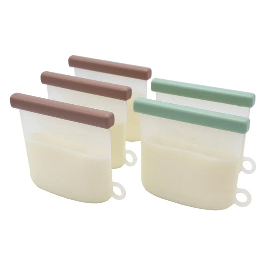 Silicone Breastmilk Storage Bags with Double Leak-Proof Seal