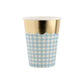 Gingham Cups with Gold Scallop