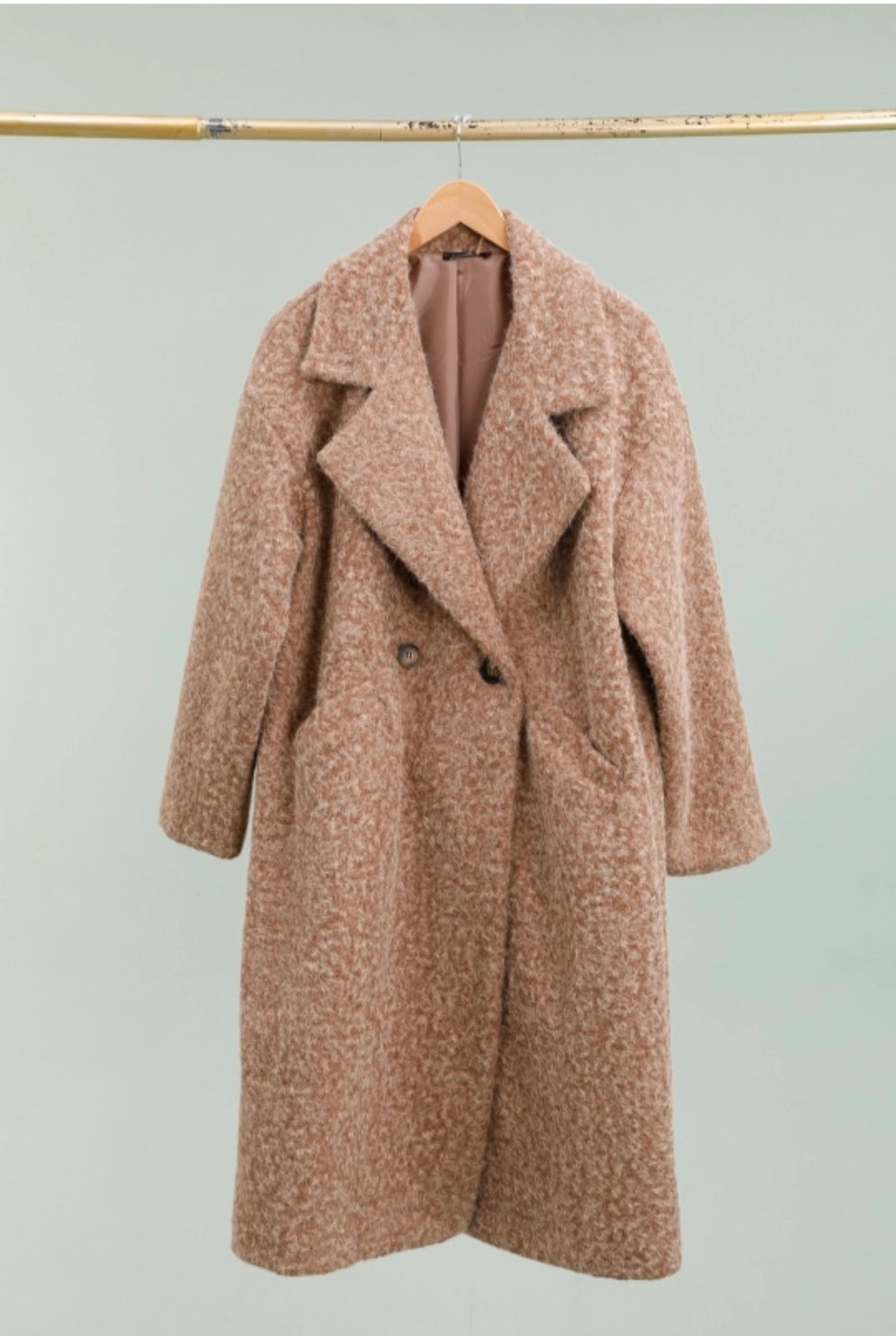 Knitwear Collection WS25 - Long Coat - soft-touch textured boucle