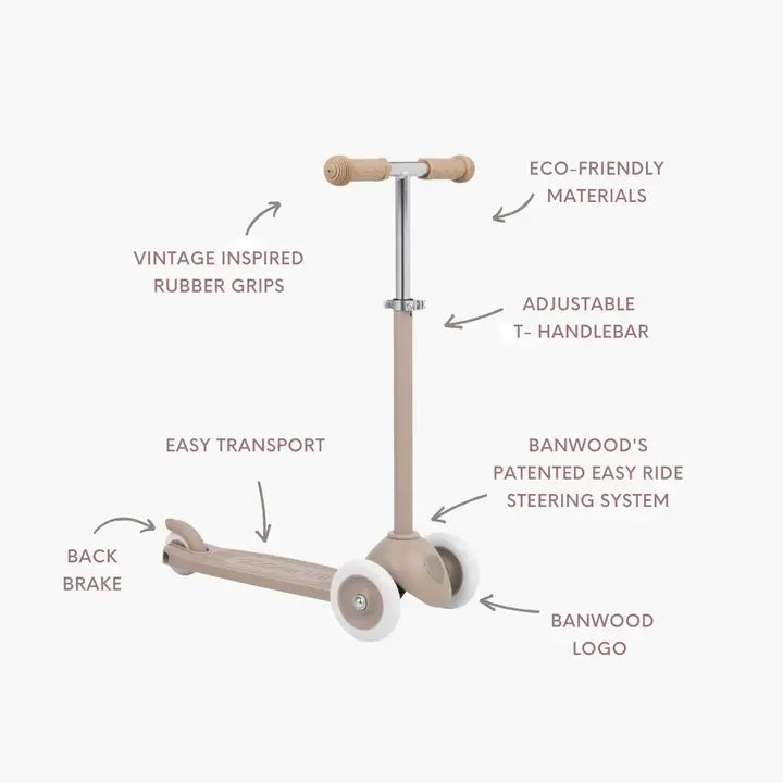 Eco Scooter with Pin & Ride basket - Sand
