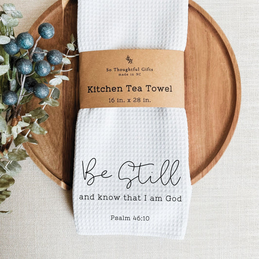 Scripture Dish Towel - Psalm 46:10 | Kitchen Towel