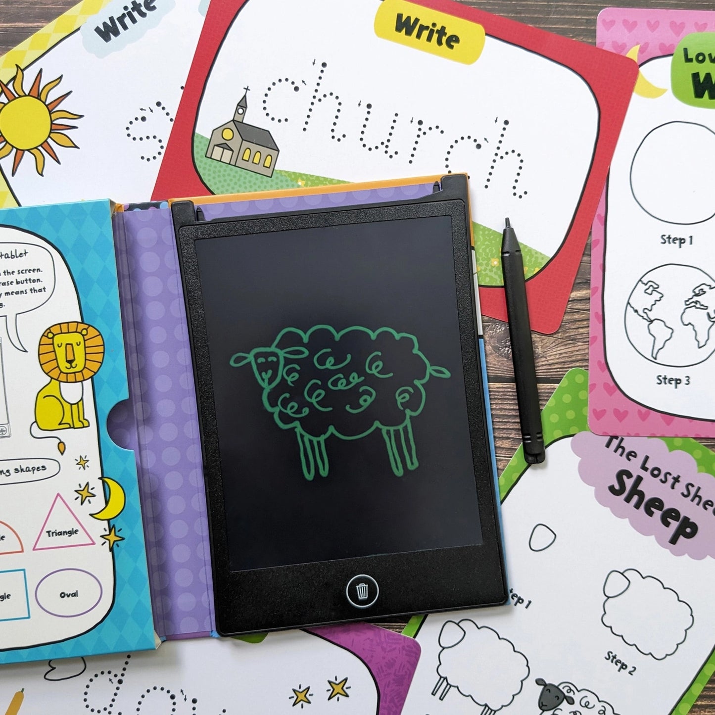 Children's Lcd Tablet & Flashcards - Learn To Draw Bible Stories