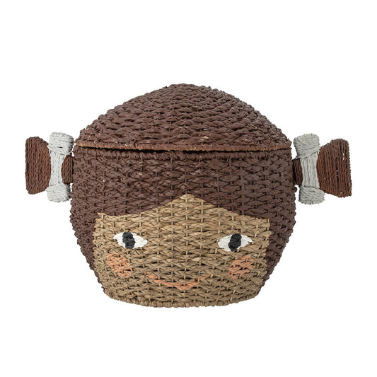 Lill Basket w/Lid, Brown, Bankuan Grass