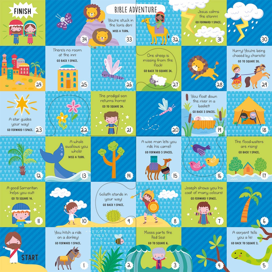 Bible Board Game Set - Includes 2 Games and Activity Book